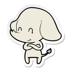 sticker of a cute cartoon elephant