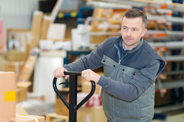 a busy warehouse worker
