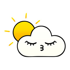 gradient shaded cartoon sunshine and cloud