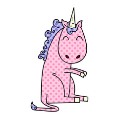 quirky comic book style cartoon unicorn
