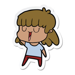 sticker of a cartoon woman