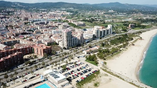  Aerial view of landscape of Mataro in the Spain.