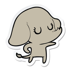 sticker of a cute cartoon elephant