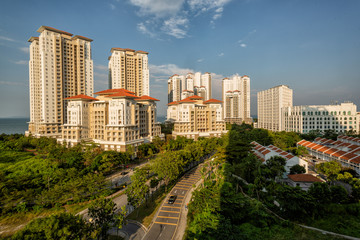 View of large residential apartment complex