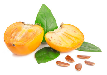 persimmon on white background