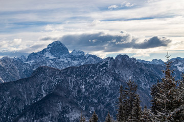 winter day in the alps of Friuli Venezia-Giulia