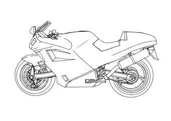 sketch sport motorcycle vector