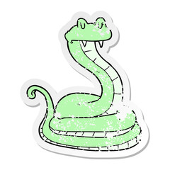 Fototapeta premium distressed sticker of a cartoon snake