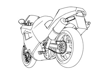 sketch sport motorcycle vector