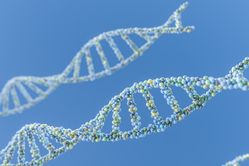3d rendering, DNA with blue background