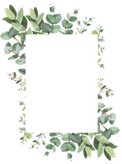 Eucalyptus rectangle frame composition