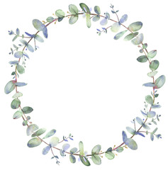 Eucalyptus circle frame composition