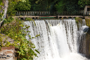 old hand maded waterfall in new athos, abkhazia