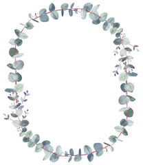 Eucalyptus round frame composition