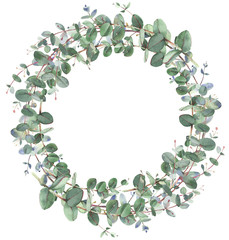 Eucalyptus circle frame composition