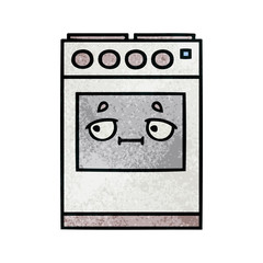 retro grunge texture cartoon kitchen oven