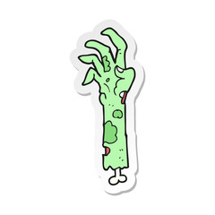 sticker of a cartoon zombie arm