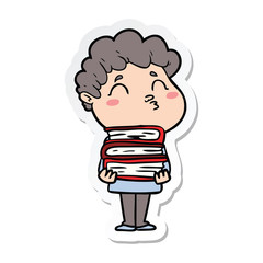 sticker of a cartoon man pouting