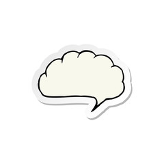 sticker of a cartoon speech balloon cloud