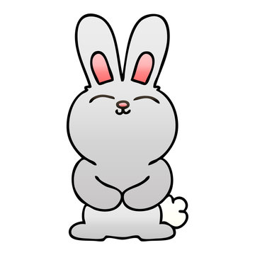 quirky gradient shaded cartoon rabbit