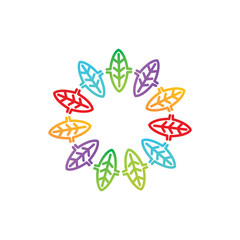 Leaf Logo Design Vector Template Set