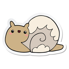sticker of a cute cartoon snail