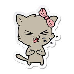 sticker of a cartoon cat