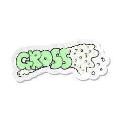 retro distressed sticker of a gross cartoon