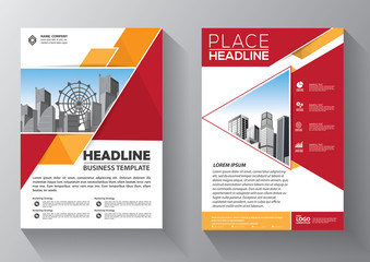 Business abstract vector template. Brochure design, cover modern layout, annual report, poster, flyer in A4 with colorful triangles, geometric shapes for tech, science, market with light background