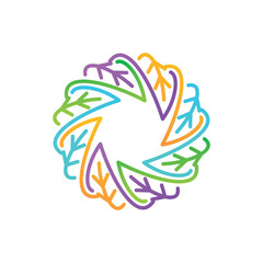 Leaf Logo Design Vector Template Set