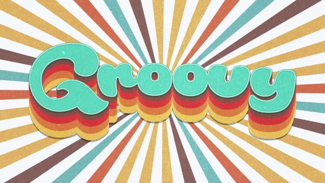 "Groovy" Animated Retro Text