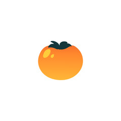 Vector persimmon exotic tropical fruit flat icon