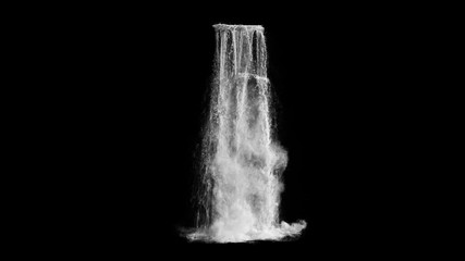 waterfall texture seamless loop, 4k, isolated on black with alpha and separate foam layer