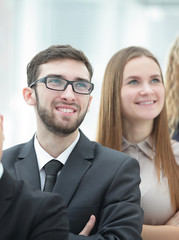 close up.two successful employees of the company