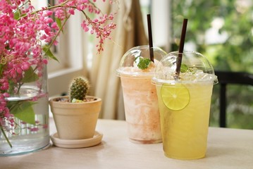 glass of smoothie juice.