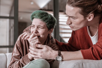 Woman with nervous breakdown after fight with boyfriend