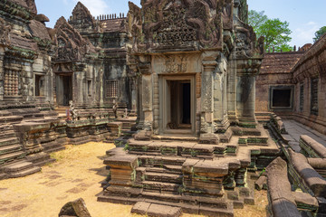 Naklejka premium Library and inner court of Banteay Samre temple, Cambodia