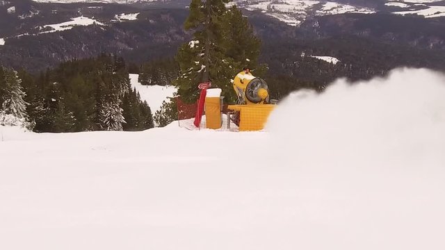 Snowboarding snow spraying