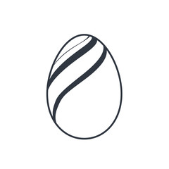Easter egg icon. Black egg sign, isolated white background. Simple design, decoration Happy Easter. Holiday decorative element. Cute pattern ornament celebration. Spring symbol. Vector illustration