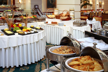 banquet table with food