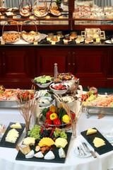 banquet table with food
