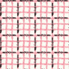 watercolour checks and stripes seamless vector pattern