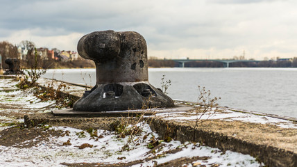Bollard at Volga River, Tver, Russia