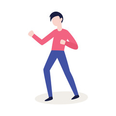 Vector flat angry man ready to fight