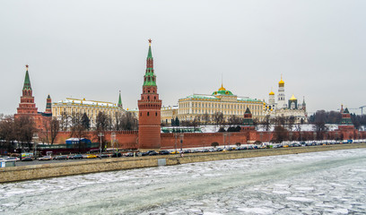 Kremlin from Bolshoy Kamenny Bridge, Moscow, Russia