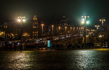 Obraz premium Russian street at night, Moscow.