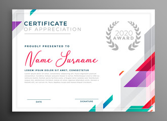 modern certificate award template design