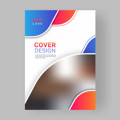 Naklejka premium Professional business cover page design with abstract elements and space for your image.