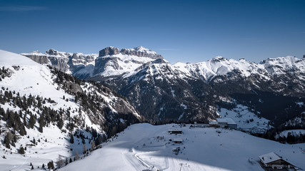 Fototapeta na wymiar beautiful winter mountain landscape from drone
