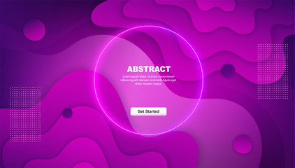 Fototapeta premium Dynamic gradient abstract background. Minimal geometric design with dots and liquid shapes.
